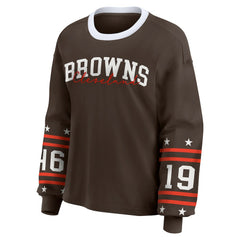 Cleveland Browns WEAR by Erin Andrews Women's Sport Long-Sleeve T-Shirt Brown | NFL