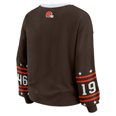 Cleveland Browns WEAR by Erin Andrews Women's Sport Long-Sleeve T-Shirt Brown | NFL