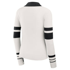 Pittsburgh Steelers WEAR by Erin Andrews Women's Ribbed Henley Polo Sweater White | NFL
