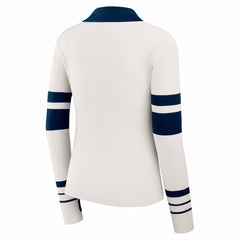 Denver Broncos WEAR by Erin Andrews Women's Ribbed Henley Polo Sweater White | NFL