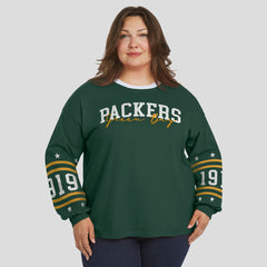 Green Bay Packers WEAR by Erin Andrews Women's Plus Size Sport Long-Sleeve T-Shirt Green | NFL
