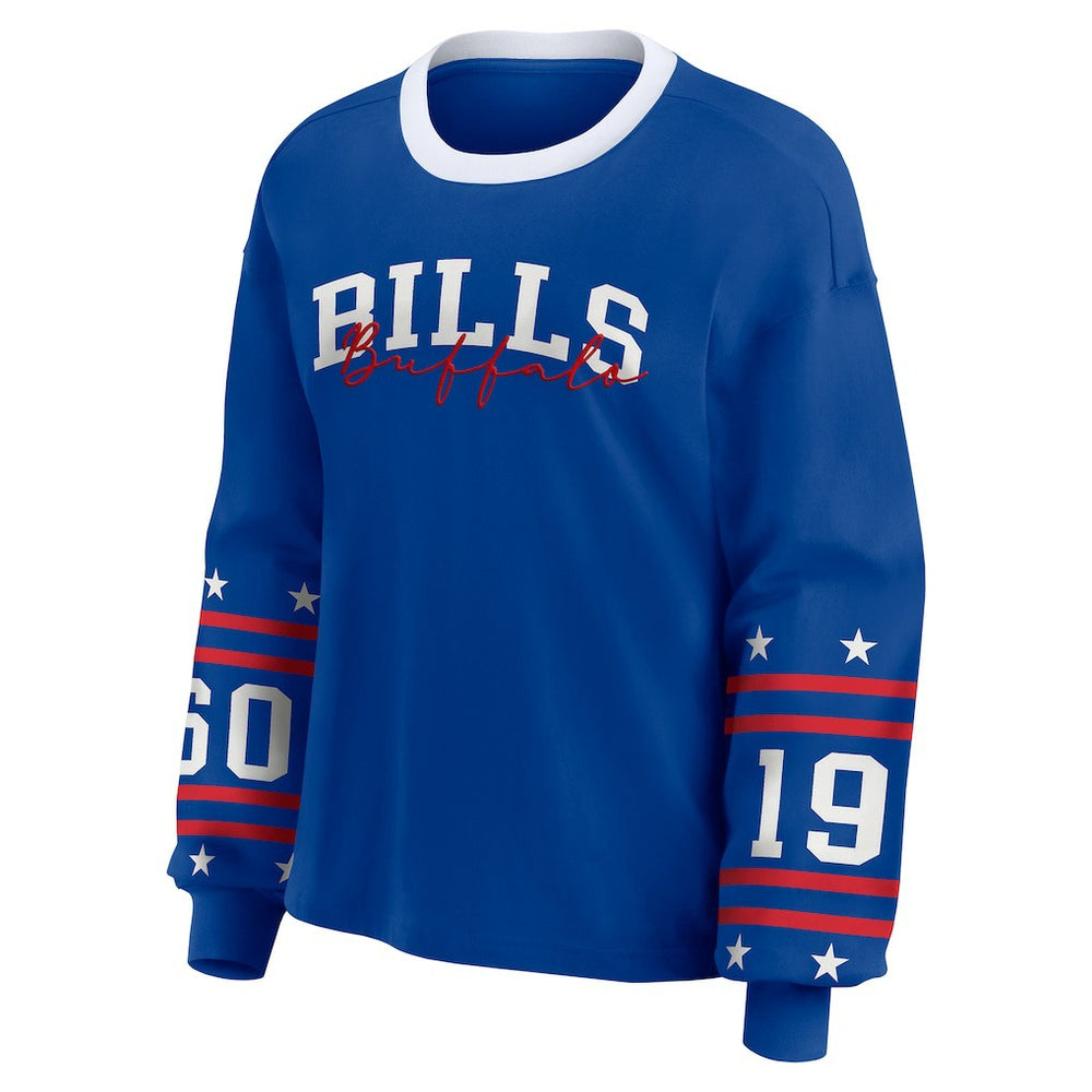 Buffalo Bills WEAR by Erin Andrews Women's Plus Size Sport Long-Sleeve T-Shirt Royal | NFL