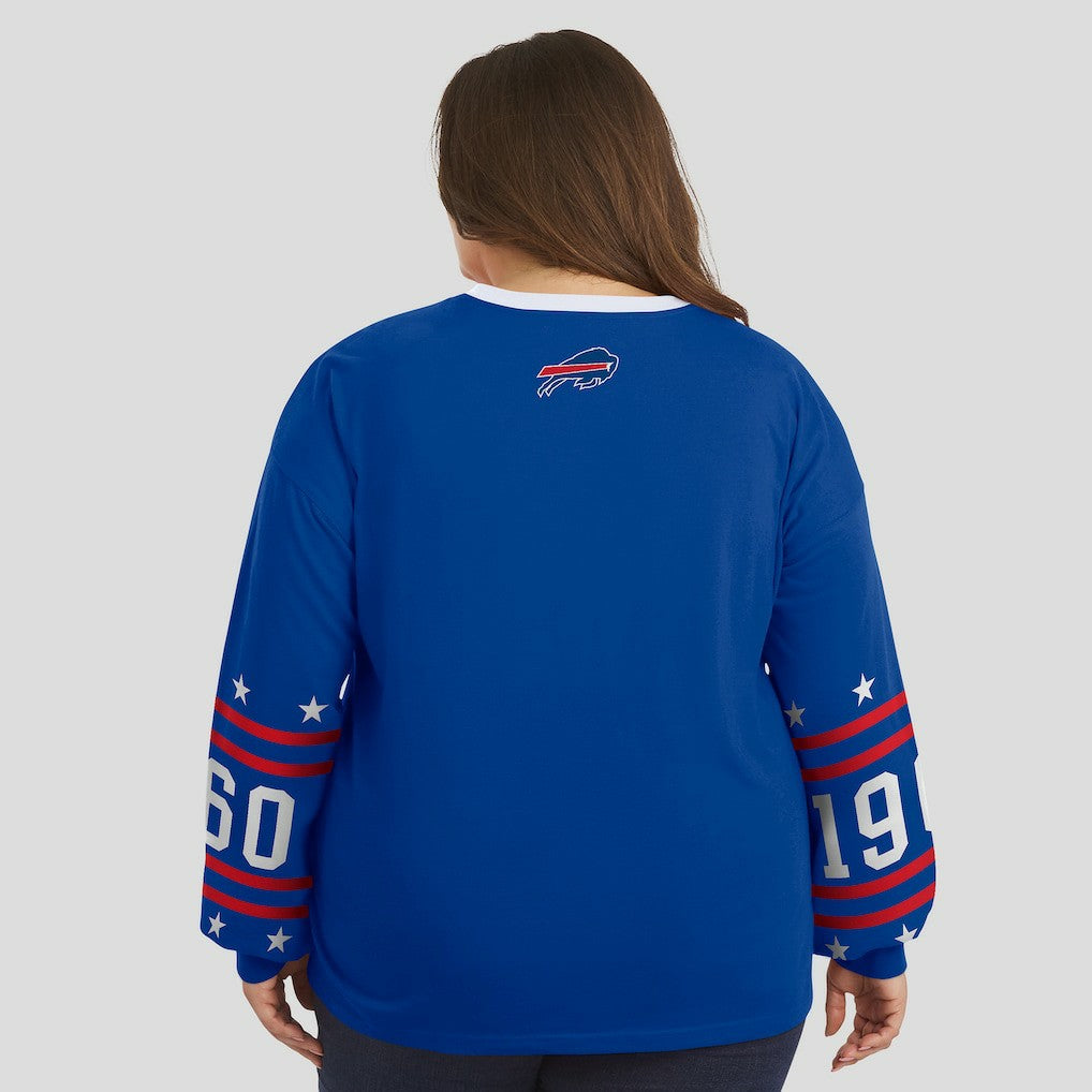 Buffalo Bills WEAR by Erin Andrews Women's Plus Size Sport Long-Sleeve T-Shirt Royal | NFL