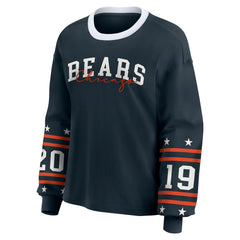 Chicago Bears WEAR by Erin Andrews Women's Plus Size Sport Long-Sleeve T-Shirt Navy | NFL