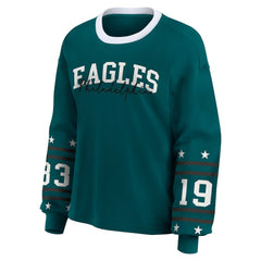 Philadelphia Eagles WEAR by Erin Andrews Women's Plus Size Sport Long-Sleeve T-Shirt Midnight Green | NFL