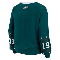 Philadelphia Eagles WEAR by Erin Andrews Women's Plus Size Sport Long-Sleeve T-Shirt Midnight Green | NFL