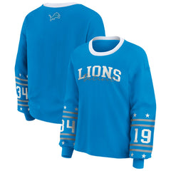 Detroit Lions WEAR by Erin Andrews Women's Plus Size Sport Long-Sleeve T-Shirt Blue | NFL