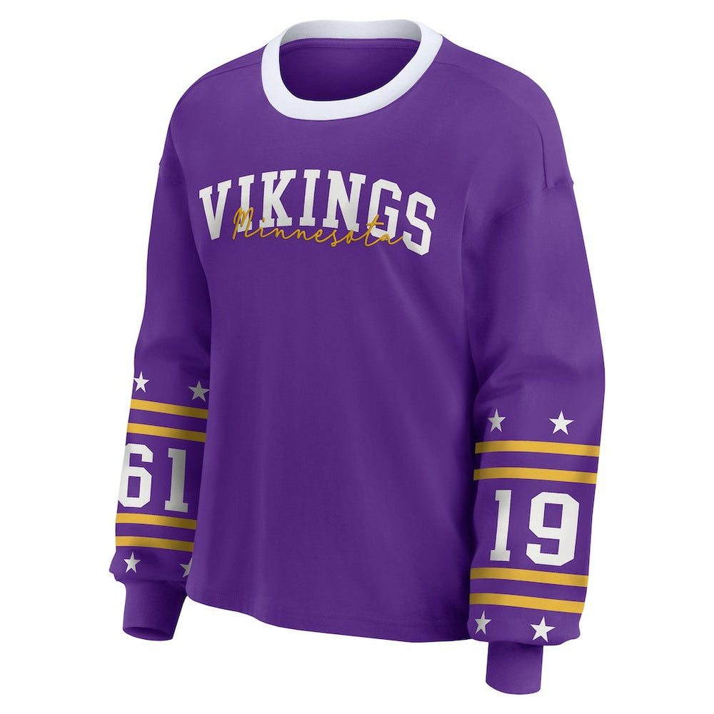 Minnesota Vikings WEAR by Erin Andrews Women's Plus Size Sport Long-Sleeve T-Shirt Purple | NFL