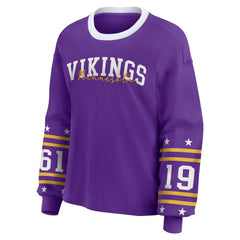 Minnesota Vikings WEAR by Erin Andrews Women's Plus Size Sport Long-Sleeve T-Shirt Purple | NFL