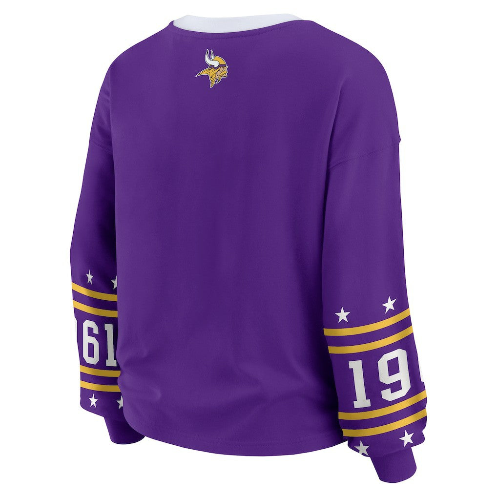 Minnesota Vikings WEAR by Erin Andrews Women's Plus Size Sport Long-Sleeve T-Shirt Purple | NFL