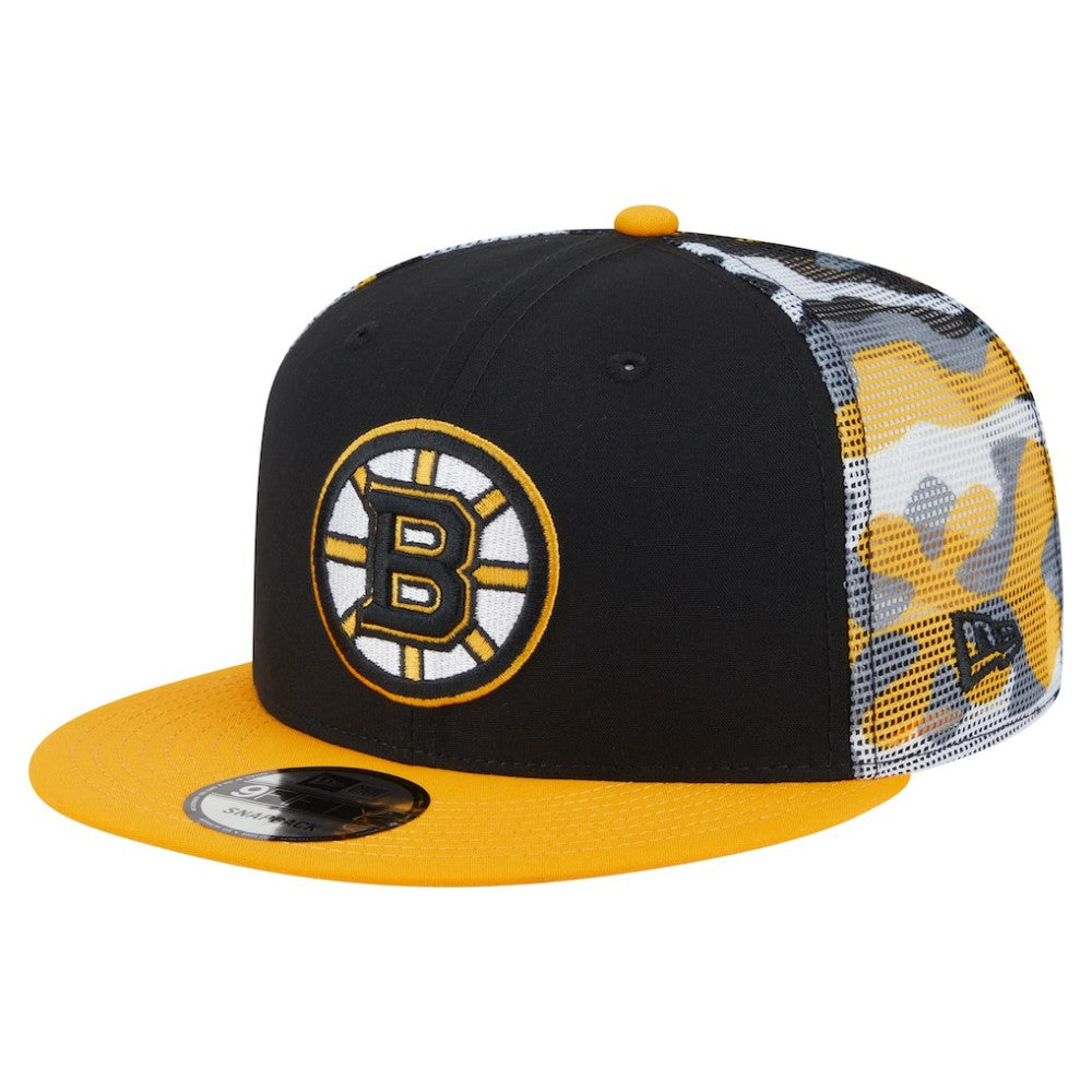 Boston Bruins New Era Camo Meshback 9FIFTY Snapback Hat - Black/Gold - NHL