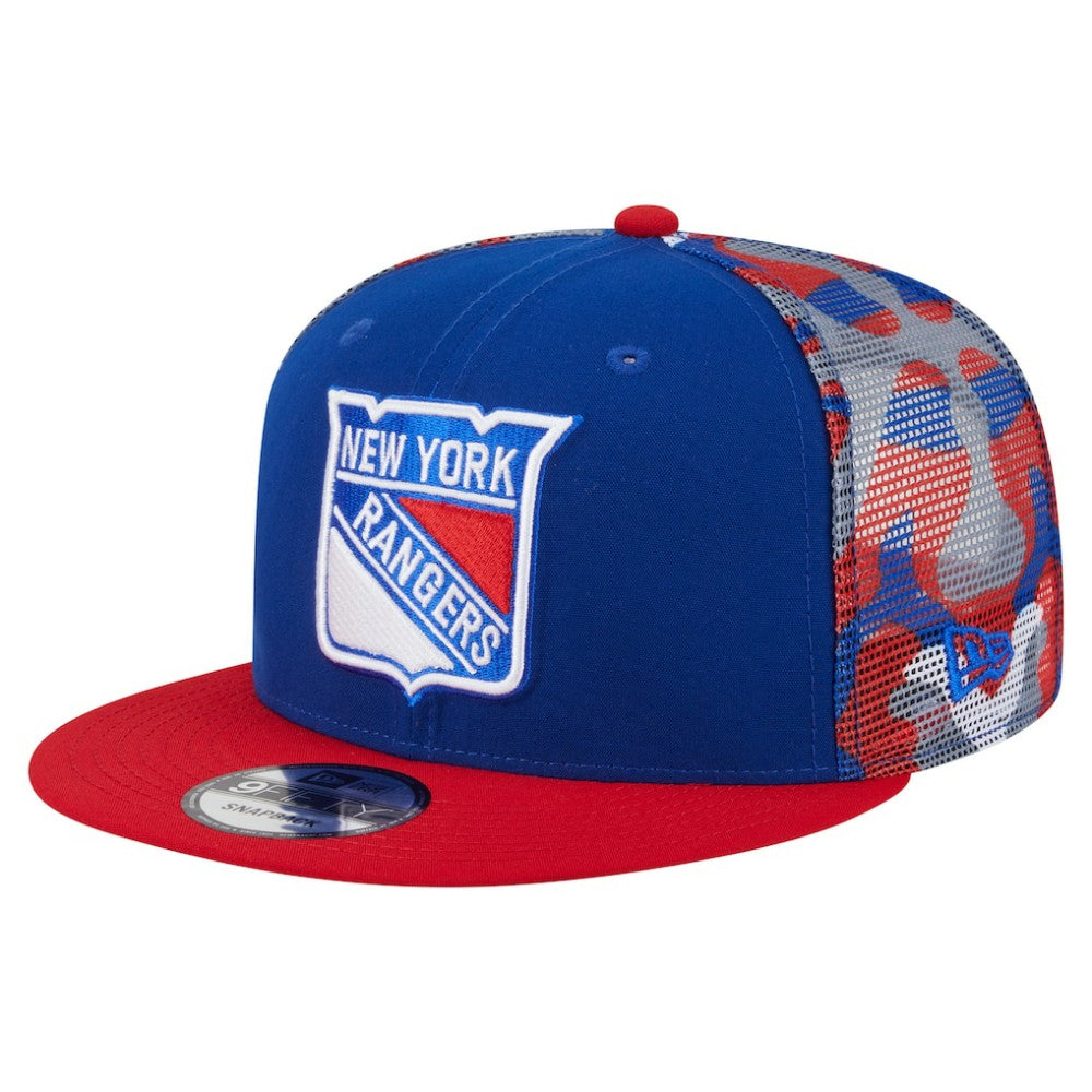 New York Rangers New Era Camo Meshback 9FIFTY Snapback Hat - Blue/Red - NHL