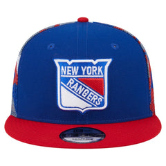New York Rangers New Era Camo Meshback 9FIFTY Snapback Hat - Blue/Red - NHL