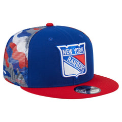 New York Rangers New Era Camo Meshback 9FIFTY Snapback Hat - Blue/Red - NHL