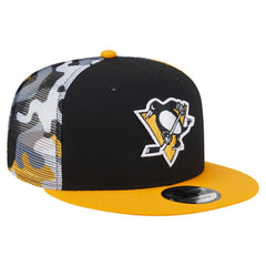 Pittsburgh Penguins New Era Camo Meshback 9FIFTY Snapback Hat - Black/Gold - NHL