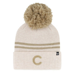 Chicago Cubs '47 Women's Latte Cuffed Knit Hat with Pom - MLB