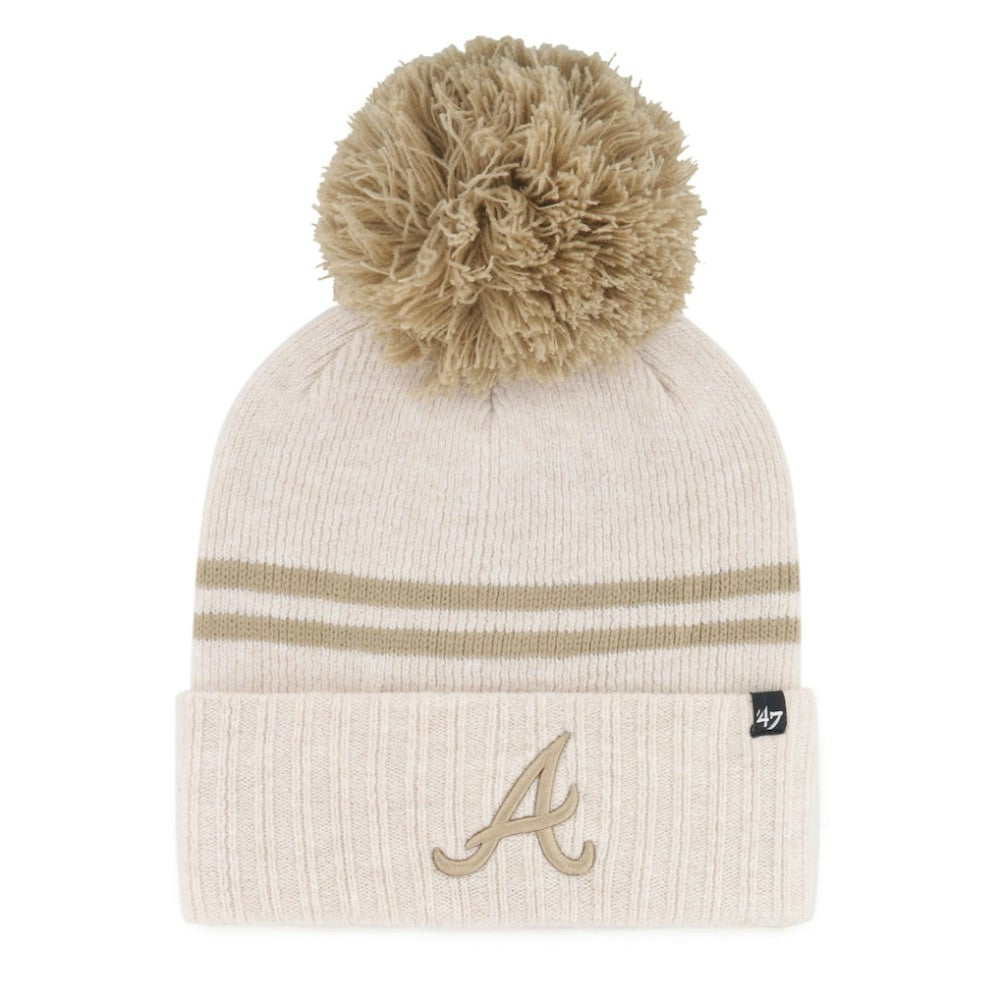 Atlanta Braves '47 Women's Latte Cuffed Knit Hat with Pom - MLB