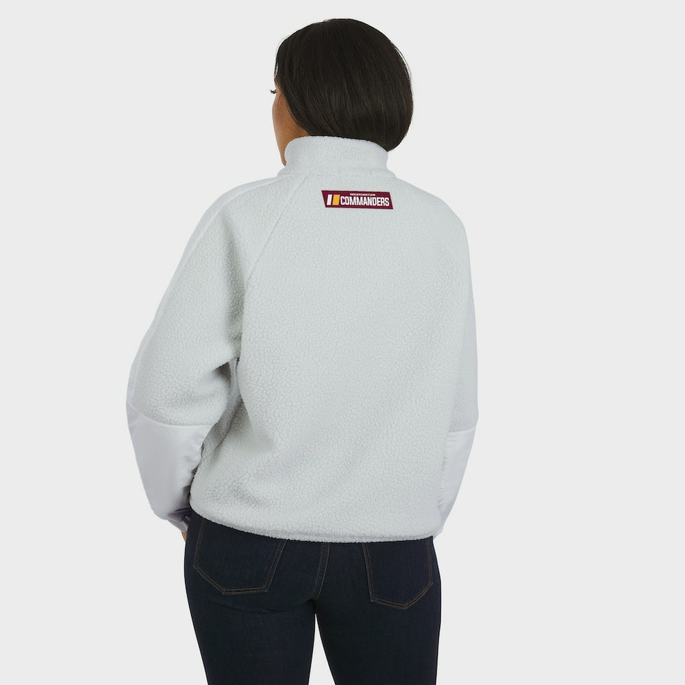 Washington Commanders WEAR by Erin Andrews Women's Polar Fleece Half-Zip Jacket White | NFL