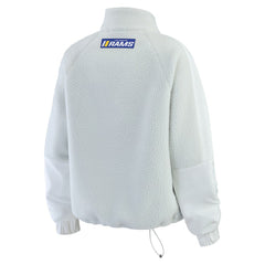 Los Angeles Rams WEAR by Erin Andrews Women's Polar Fleece Half-Zip Jacket White | NFL