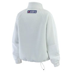 New York Giants WEAR by Erin Andrews Women's Polar Fleece Half-Zip Jacket White | NFL