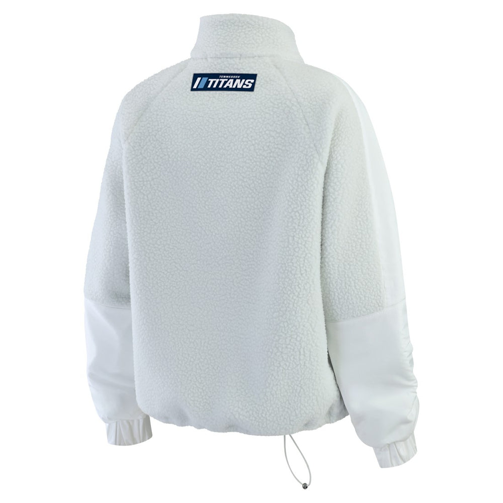 Tennessee Titans WEAR by Erin Andrews Women's Polar Fleece Half-Zip Jacket White | NFL