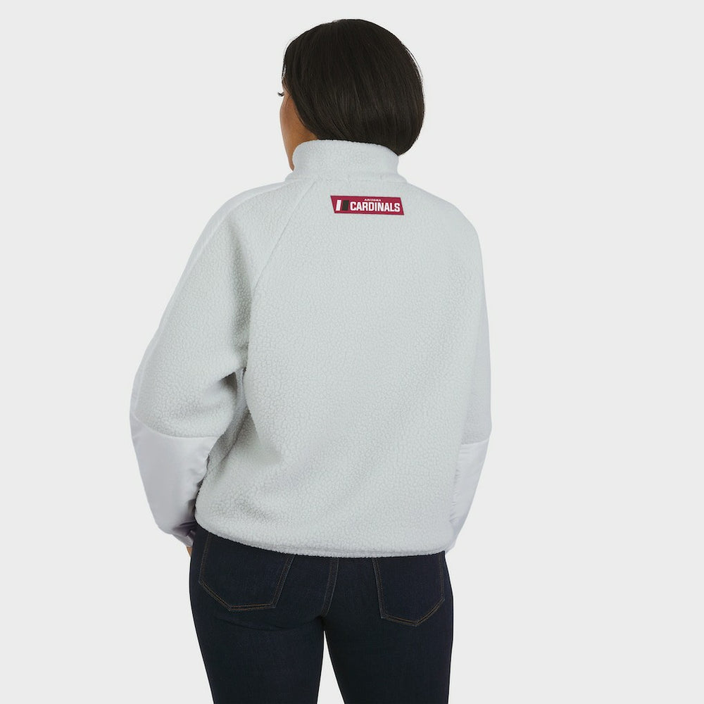 Arizona Cardinals WEAR by Erin Andrews Women's Polar Fleece Half-Zip Jacket White | NFL