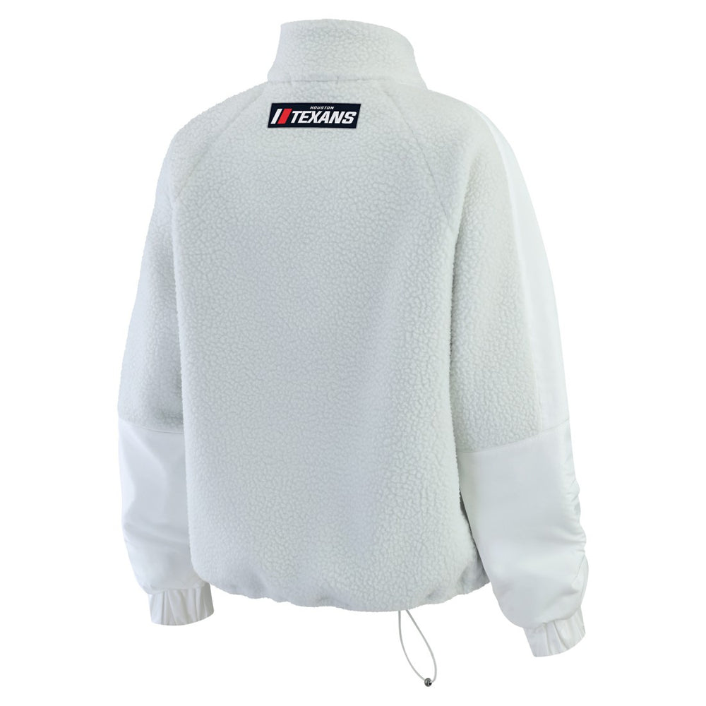 Houston Texans WEAR by Erin Andrews Women's Polar Fleece Half-Zip Jacket White | NFL