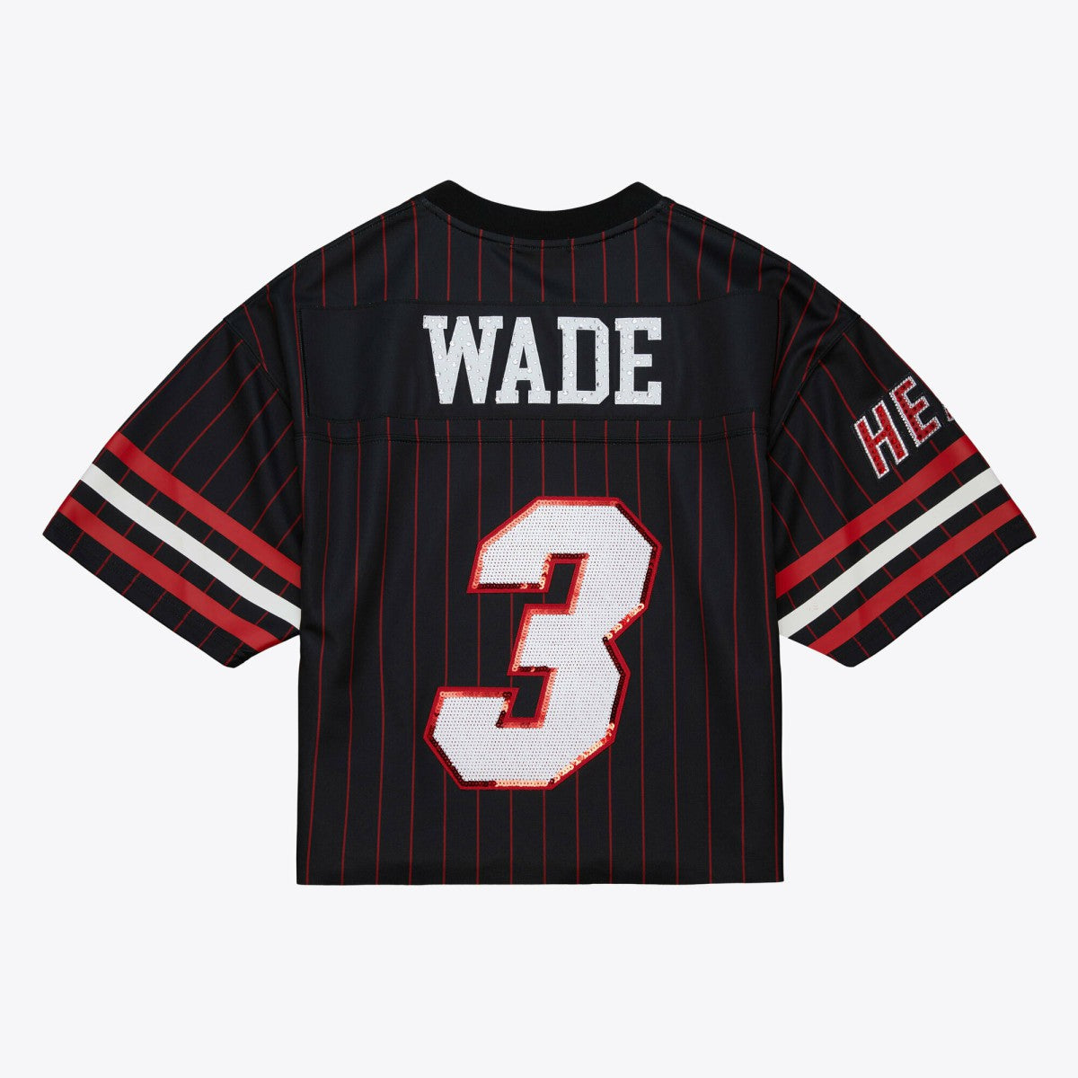Dwyane Wade Miami Heat x DANNIJO Women's Cropped Football Fashion Jersey Black - NBA