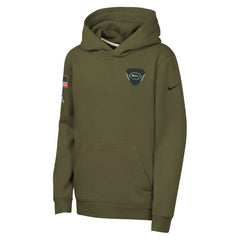 New York Jets Youth 2025 Salute to Service Club Fleece Hoodie Olive | Nike for Sale