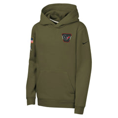 Houston Texans Youth 2025 Salute to Service Club Fleece Hoodie Olive | Nike for Sale
