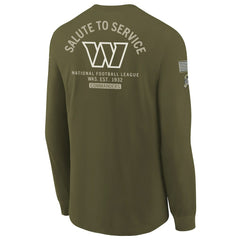 Washington Commanders Youth 2025 Salute to Service Sideline Long Sleeve T-Shirt Olive | Nike for Sale