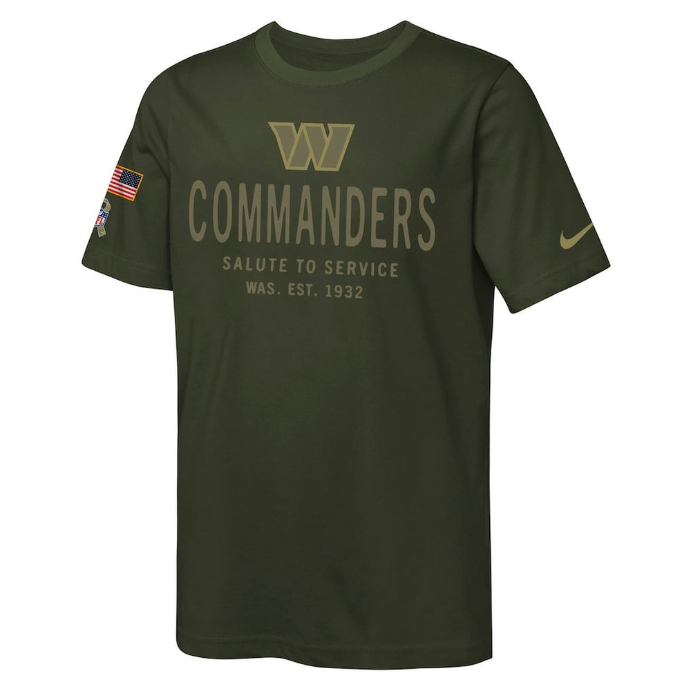 Washington Commanders Youth 2025 Salute to Service Sideline Dri-FIT T-Shirt Olive | Nike for Sale
