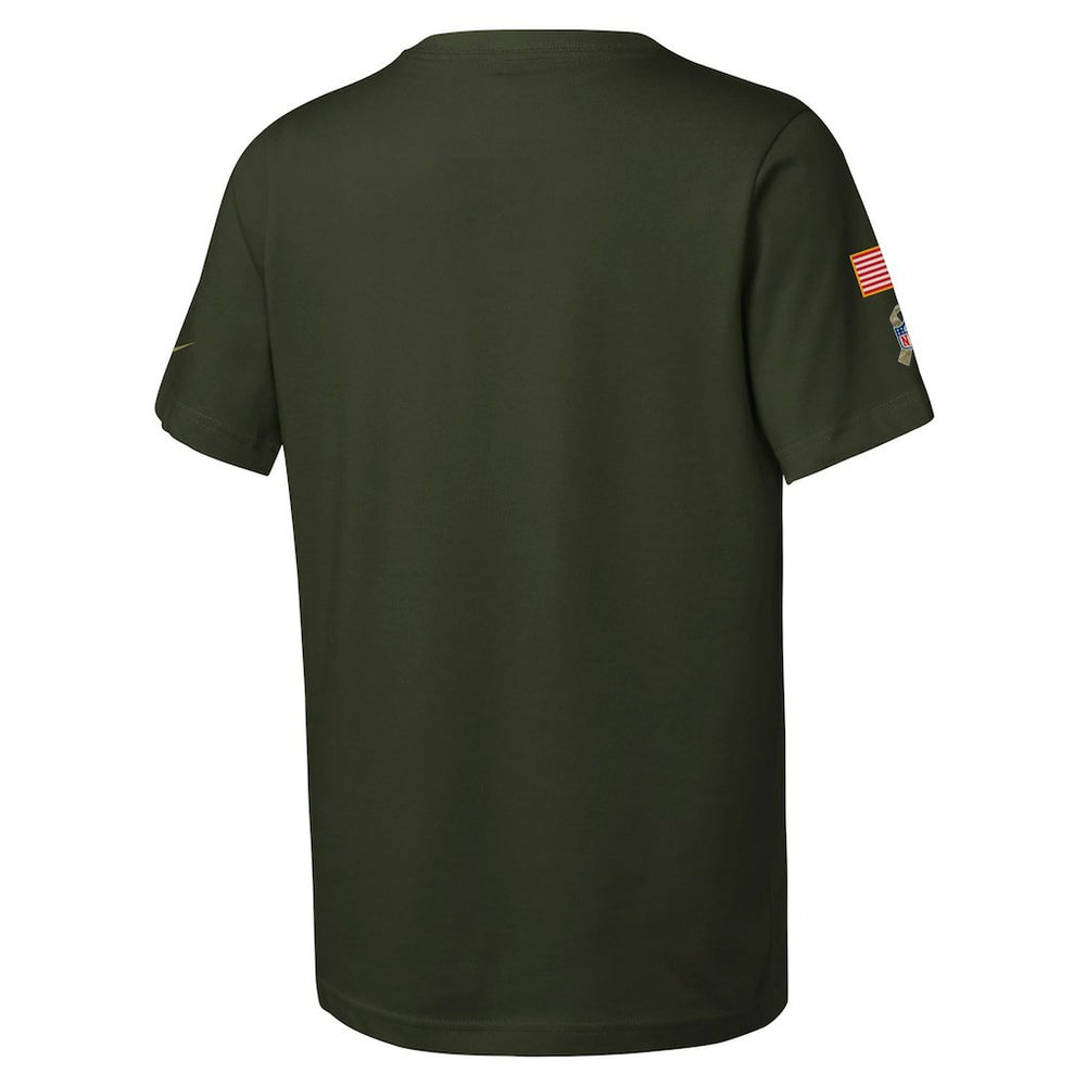 Minnesota Vikings Youth 2025 Salute to Service Sideline Dri-FIT T-Shirt Olive | Nike for Sale