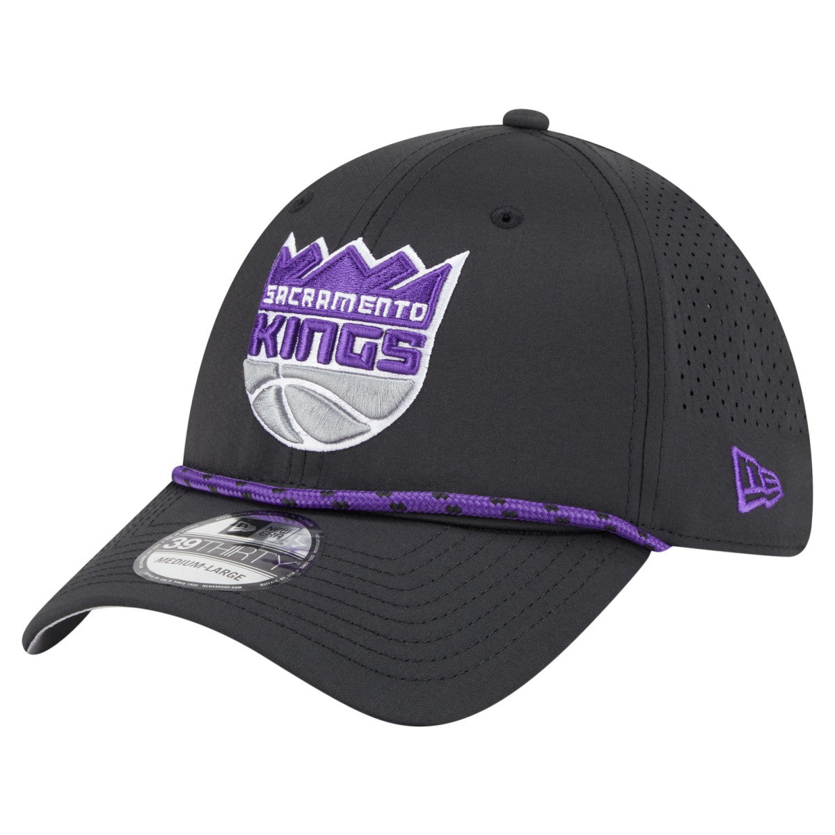 Sacramento Kings Featherweight Poly Rope Flex 39Thirty Hat Black - NBA
