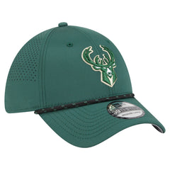 Milwaukee Bucks Featherweight Poly Rope Flex 39Thirty Hat Hunter Green - NBA