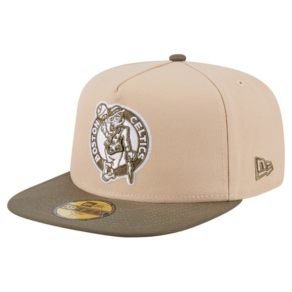 Boston Celtics Color Pack Two-Tone 59FIFTY A-Frame Fitted Hat Tan - NBA