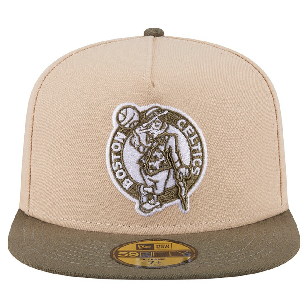 Boston Celtics Color Pack Two-Tone 59FIFTY A-Frame Fitted Hat Tan - NBA