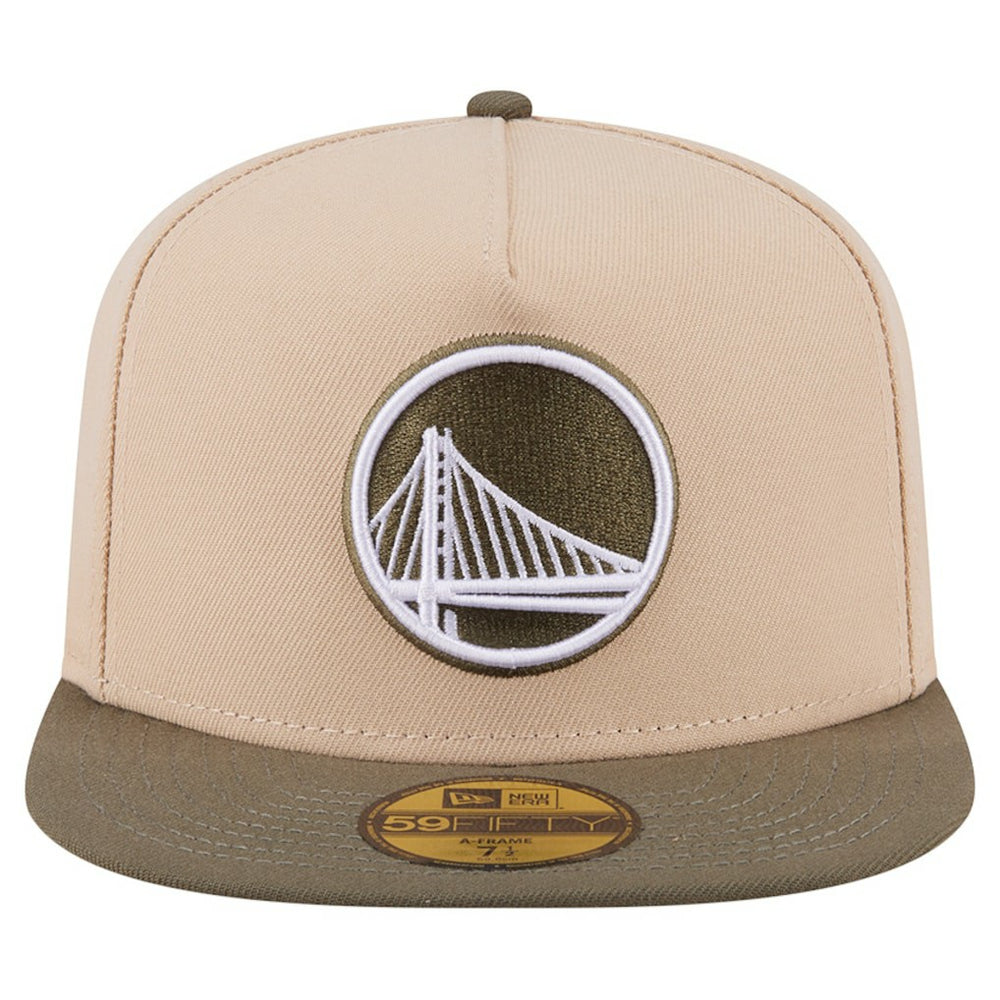 Golden State Warriors Color Pack Two-Tone 59FIFTY A-Frame Fitted Hat Tan - NBA