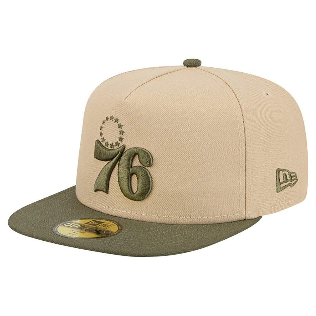 Philadelphia 76ers Color Pack Two-Tone 59FIFTY A-Frame Fitted Hat Tan - NBA