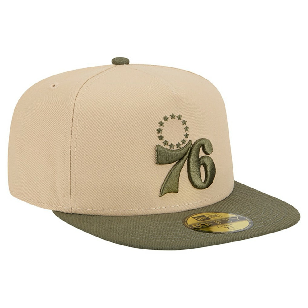 Philadelphia 76ers Color Pack Two-Tone 59FIFTY A-Frame Fitted Hat Tan - NBA