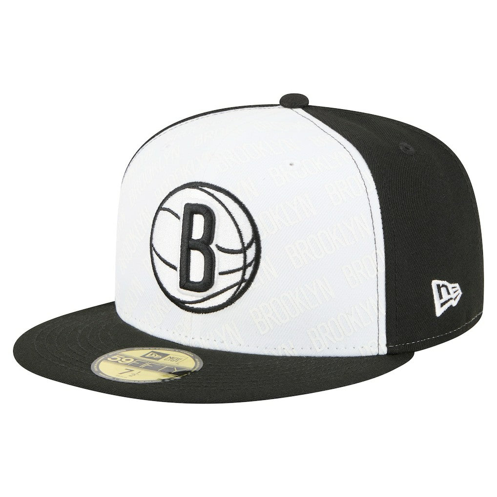 Brooklyn Nets Repeat 59Fifty Fitted Hat White/Black - NBA