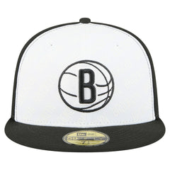 Brooklyn Nets Repeat 59Fifty Fitted Hat White/Black - NBA
