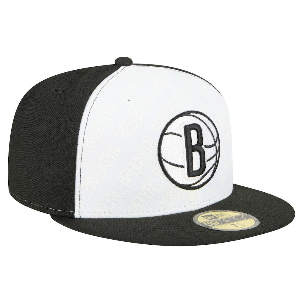 Brooklyn Nets Repeat 59Fifty Fitted Hat White/Black - NBA