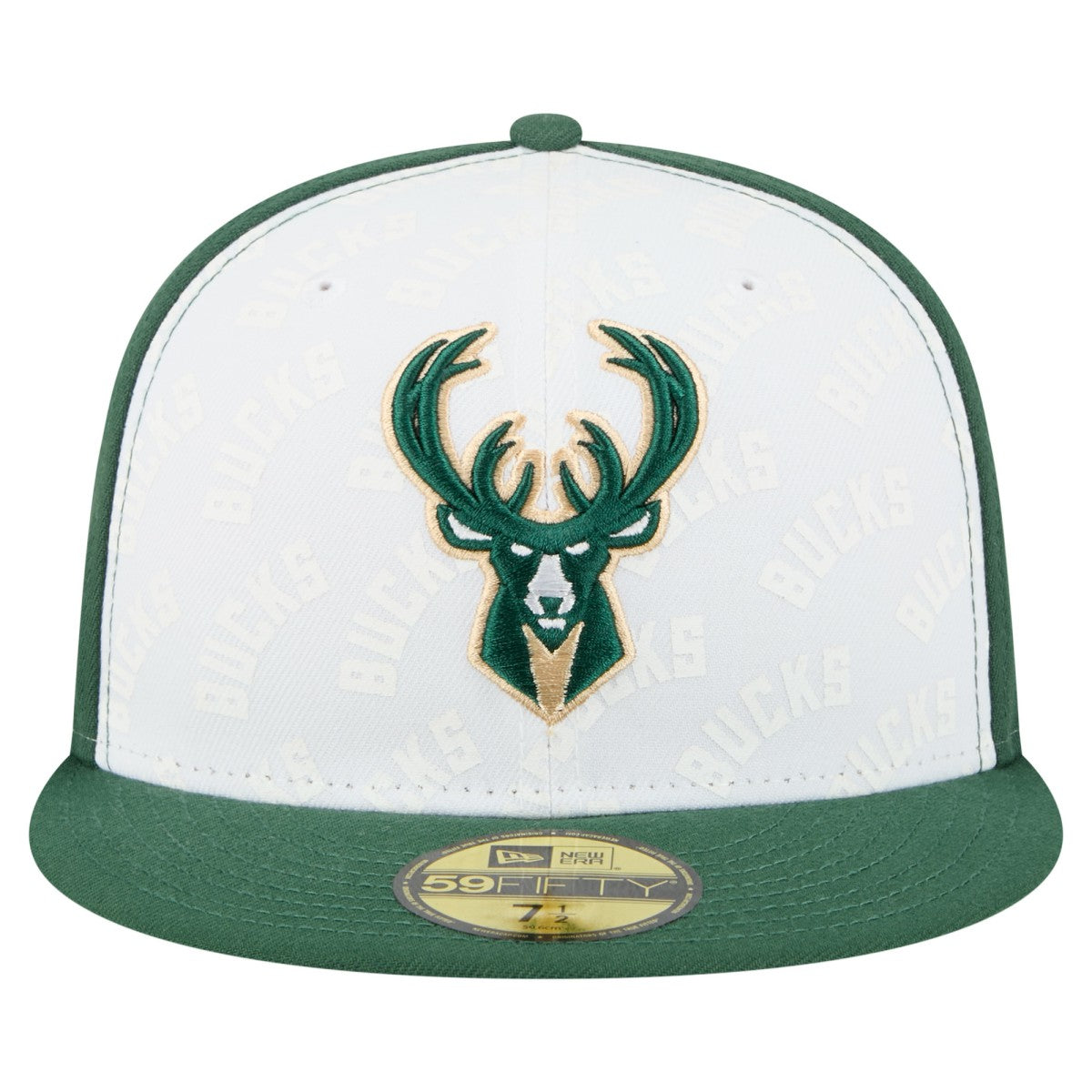 Milwaukee Bucks Repeat 59Fifty Fitted Hat White/Hunter Green - NBA