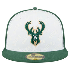 Milwaukee Bucks Repeat 59Fifty Fitted Hat White/Hunter Green - NBA