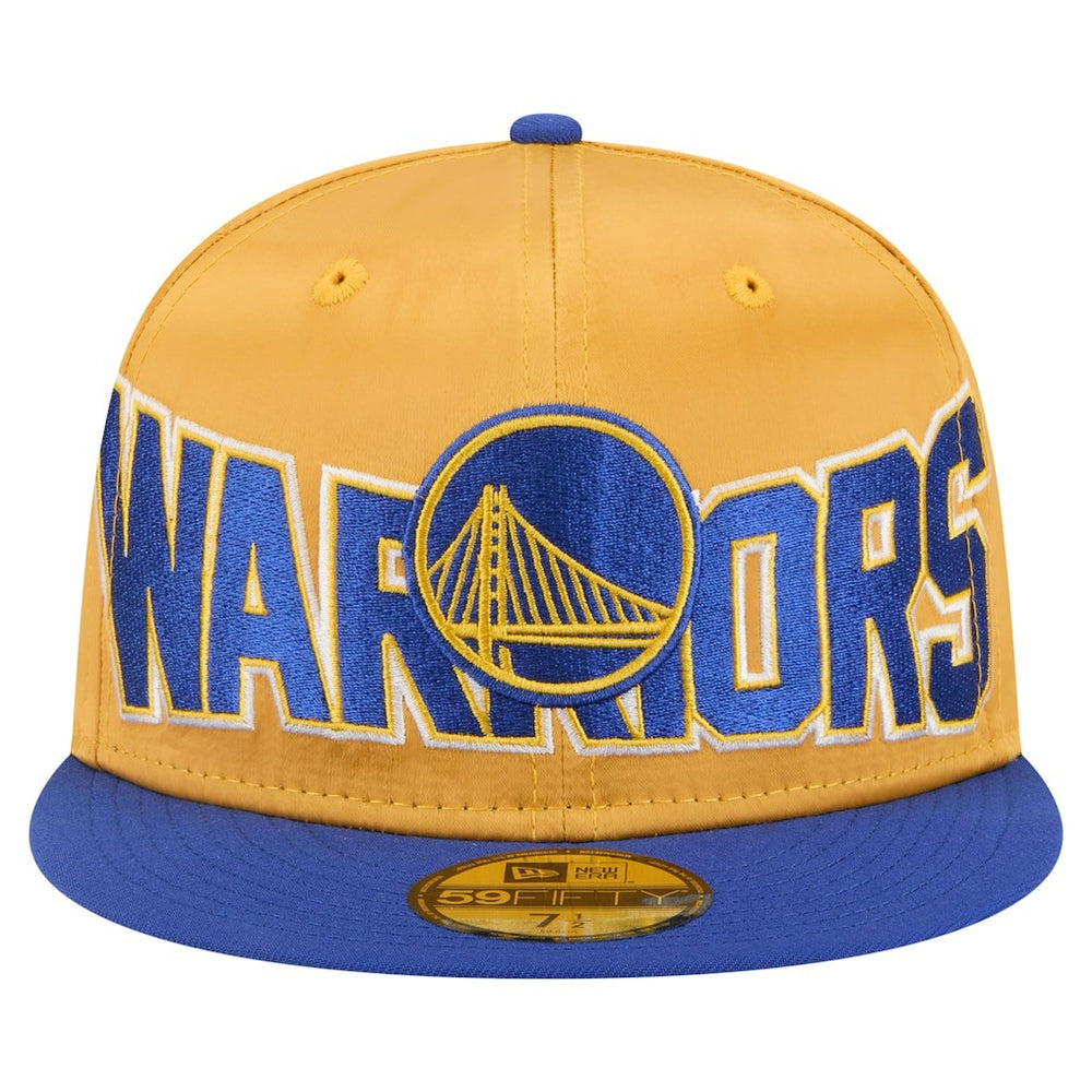 Golden State Warriors Satin Two-Tone 59FIFTY Fitted Hat Gold/Royal - NBA