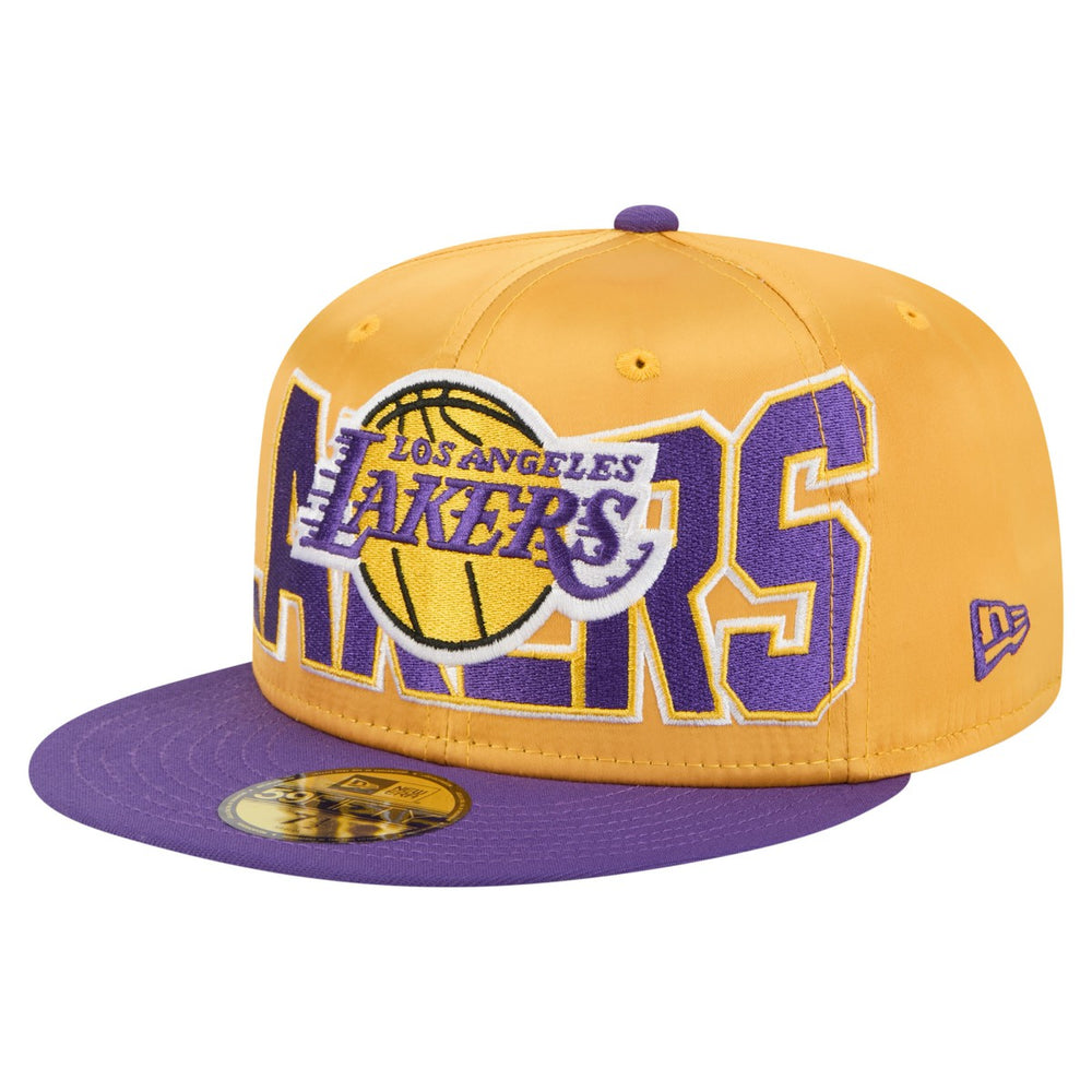 Los Angeles Lakers Satin Two-Tone 59FIFTY Fitted Hat Gold/Purple - NBA