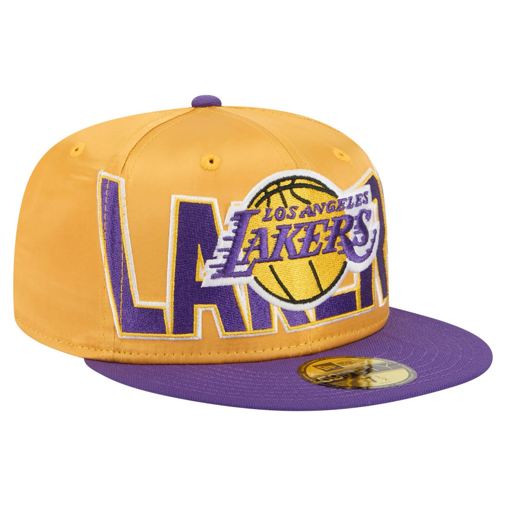 Los Angeles Lakers Satin Two-Tone 59FIFTY Fitted Hat Gold/Purple - NBA