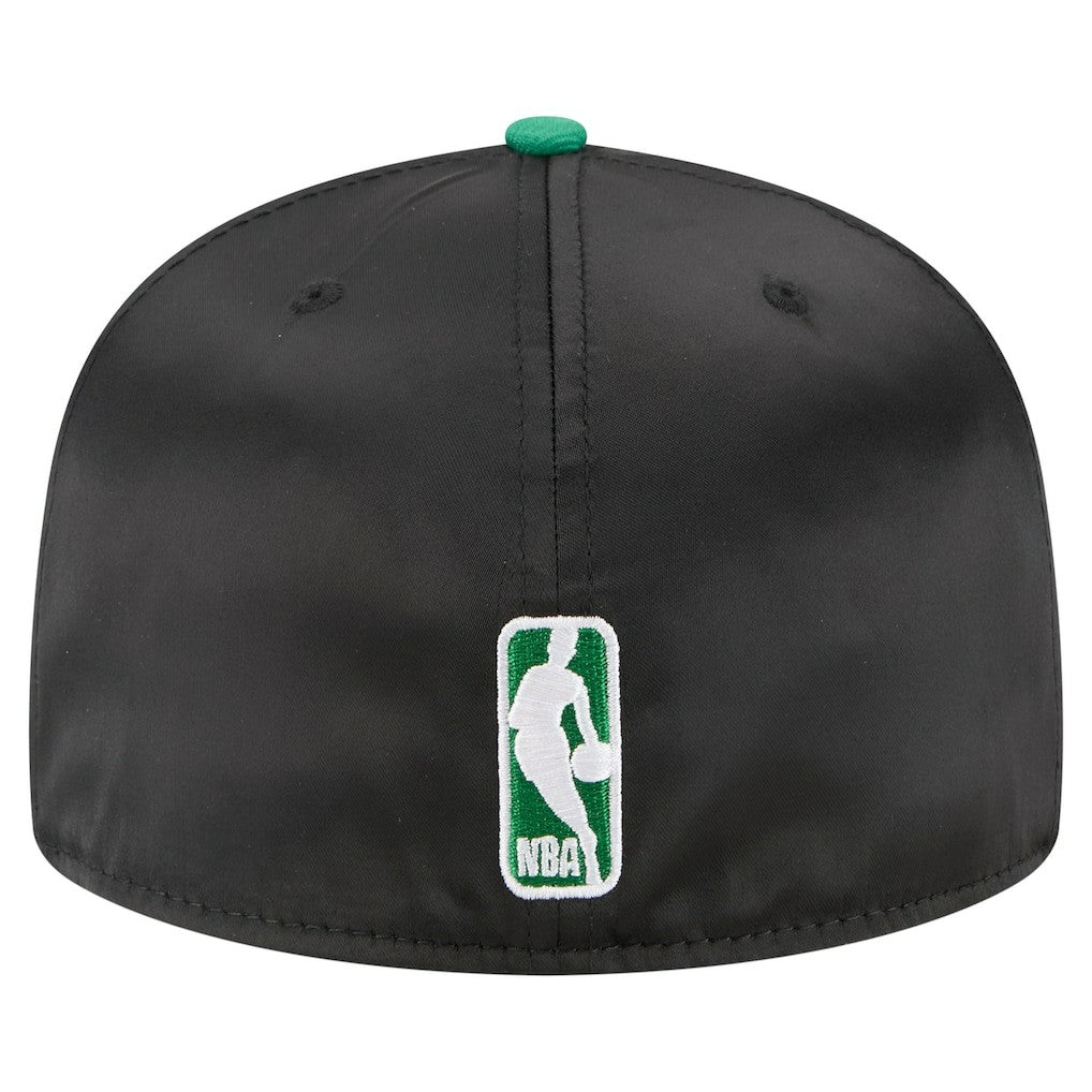 Boston Celtics Satin Two-Tone 59FIFTY Fitted Hat Black/Kelly Green - NBA