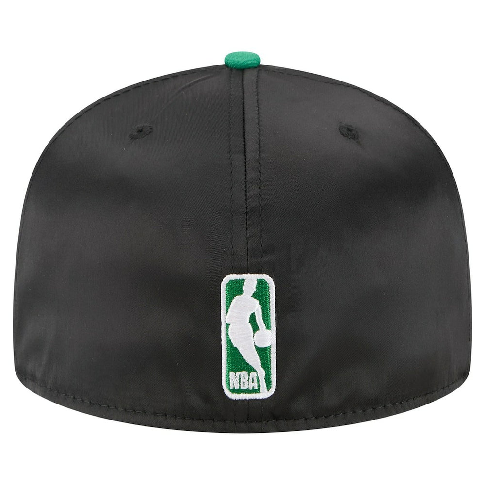Boston Celtics Satin Two-Tone 59FIFTY Fitted Hat Black/Kelly Green - NBA